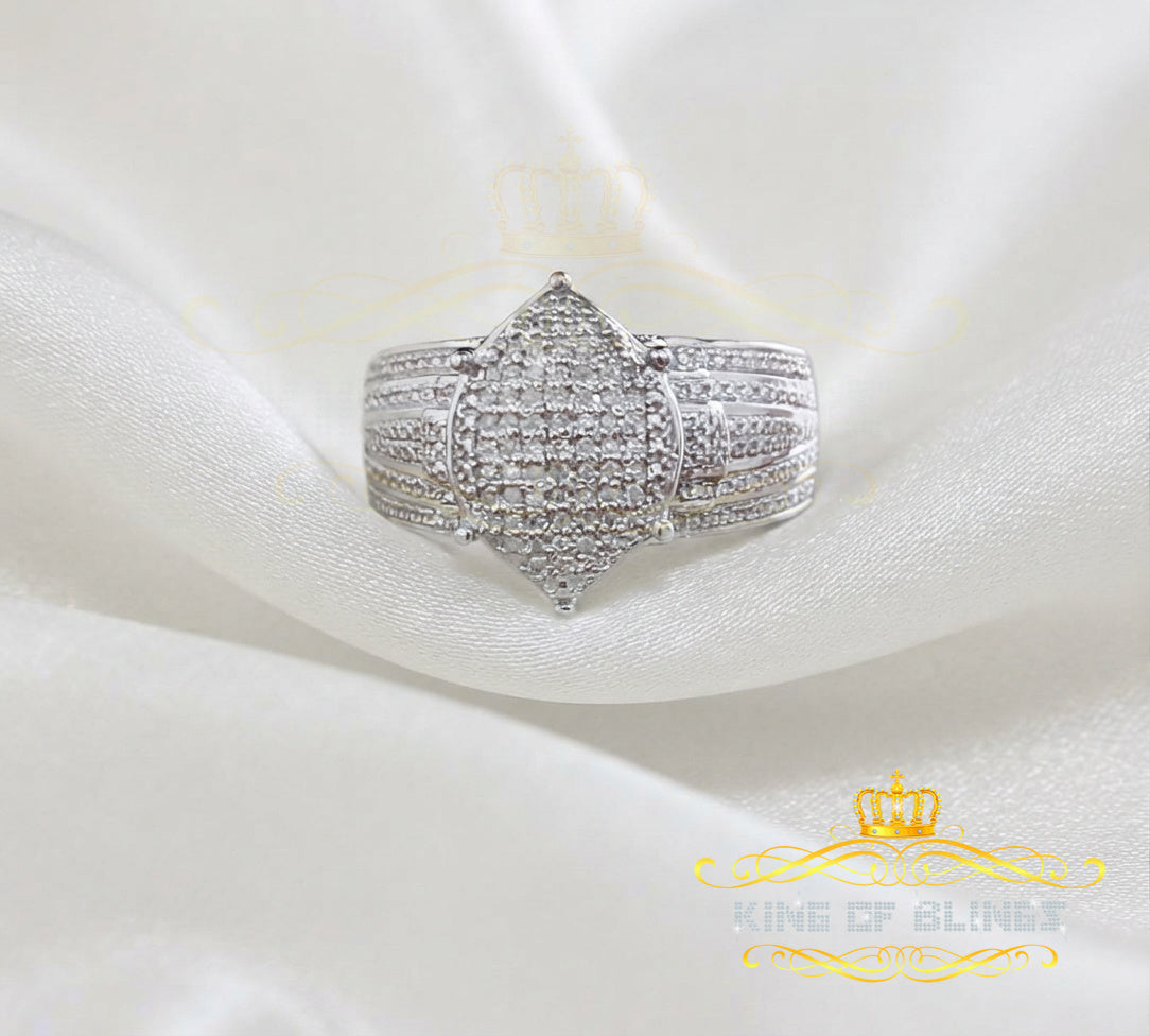 King Of Bling's Diamond 0.20CT 925 Sterling White Silver Fashion Cocktail Womens Ring Size 8 KING OF BLINGS