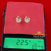 King Of Bling's 0.05ct Diamond Stud Earrings For Women Yellow 925 Sterling Silver Stud For Men KING OF BLINGS