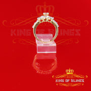 925 Women's 4.82ct Cubic Zirconia Yellow Silver Bridal Fashion Ring Sz 7 KING OF BLINGS