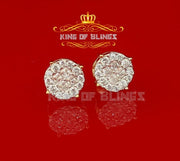 King of Bling's 925 Yellow Silver Screw Back 1.44ct Cubic Zirconia Round Earrings For Ladies KING OF BLINGS