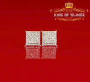 King of Blings- Aretes Para Hombre 925 White Silver 0.96ct Cubic Zirconia Square Women Earring KING OF BLINGS