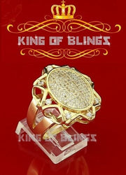 King Of Bling's 925 Yellow Sterling Silver 1.50ct Cubic Zirconia Men's Cocktail Ring Size 11 KING OF BLINGS