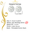 King of Bling's 2.76 ct Cubic Zirconia 925 Yellow Silver Women's & Men's Hip Hop Round Earrings KING OF BLINGS