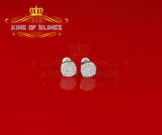 King of Blings- Aretes Para Hombre 925 White Silver 0.74ct Cubic Zirconia Round Women's Earrings KING OF BLINGS