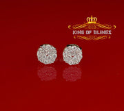 King of Bling's Aretes Para Hombre 925 Yellow Silver 2.48ct Cubic Zirconia Round Women's Earring KING OF BLINGS