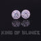 King of Blings- 925 White Silver 4.42ct Cubic Zirconia Women's & Men's Hip Hop Round Earrings