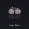 King of Blings- 925 White Silver Aretes Para Hombre 0.30ct Cubic Zirconia Women's Round Earrings