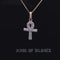 Yellow 925 Mens ANKH Sterling Silver Shape Pendant with 0.82ct Cubic Zirconia