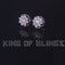 King of Blings- 925 White Silver Sterling 1.34ct Cubic Zirconia Hip Hop Floral Women's Earrings