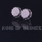 King of Blings- 925 White Silver 1.13ct Cubic Zirconia Women's & Men's Hip Hop Flower Earrings