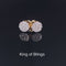 King of Bling's 925 Yellow Silver Aretes Para Hombre 0.87ct Cubic Zirconia Round Women's Earring