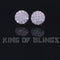 King of Blings- 3.46ct Cubic Zirconia 925 White Sterling Silver Women's Hip Hop Round Earrings