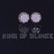 King of Blings- 1.14ct Cubic Zirconia 925 White Silver Women's & Men's Hip Hop Flower Earrings