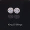 King of Blings- 3.02ct Cubic Zirconia 925 White Sterling Silver Hip Hop Round Earring for Ladies
