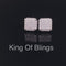 King of Blings- Cubic Zirconia 925 White Silver Screw Back1.95ct Hip Hop Square Women's Earrings