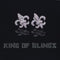 King of Blings- Fleur de Lis White 925 Silver Screw Back 0.62ct Cubic Zirconia Women Earrings