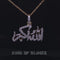 Yellow 925 "Allah-hu-Akbar" Shape Silver Pendant with 5.70ct Cubic Zirconia