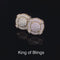 King of Bling's 925 Yellow Sterling Silver 1.46ct Cubic Zirconia Hip Hop Round Ladies Earrings