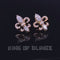 King of Bling's 925 Yellow Silver Ladies Fleur de Lis Screw Back 2.43ct Cubic Zirconia Earrings