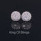 King of Bling's Aretes Para Hombre 925 Yellow Silver 2.45ct Cubic Zirconia Round Women's Earring