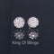 King of Blings- White 925 Silver Cubic 0.14ct Zirconia Women's & Men's Hip Hop Flower Earrings