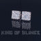 King of Blings- 925 White 1.46ct Sterling Silver Cubic Zirconia Women's & Men's Square Earrings
