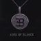 White Sterling Silver Numeric BE Letter Pendant with 3.04ct Cubic Zirconia Stone