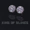 King of Blings- Aretes Para Hombre 925 White Silver 5.56ct Cubic Zirconia Women Round Earrings