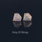 King of Bling's 0.24ct Cubic Zirconia 925 Yellow Silver Women's & Men's Hip Hop Stud Earrings