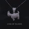 White 925 Sterling Silver Goat wise Shape Pendant with 3.82ct Cubic Zirconia