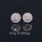 King of Blings- White Sterling Silver 0.78ct Cubic Zirconia Ladies 925 Hip Hop Round Earrings