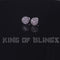 King of Blings- White 0.74ct Sterling Silver 925 Cubic Zirconia Women's Hip Hop Flower Earrings