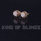 King of Bling's Yellow 925 Silver Sterling 0.36ct Cubic Zirconia Hip Hop Floral Women's Earrings