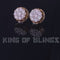 King of Bling's 3.28ct Cubic Zirconia 925 Yellow Silver Women's & Men's Hip Hop Flower Earrings