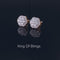 King of Bling's Aretes Para Hombre Yellow Silver 1.22ct Cubic Zirconia Flower Women's Earrings