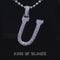Fancy White 925 Sterling Silver All ALPHABET Pendant with Cubic Zirconia Stone