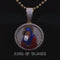 King Of Bling's 5.00ct Moissanite Yellow 925 Silver Jesus & Mother Marry Round 1.50 inch Pendant