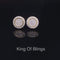 King of Bling's Elegant Yellow 925 Silver Screw Back 0.69ct Cubic Zirconia Round Women Earrings