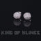 King of Blings- Aretes Para Hombre 925 White Silver 0.64ct Cubic Zirconia Round Women's Earrings