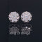 King of Blings- 1.94ct Cubic Zirconia 925 White Sterling Silver Women's Hip Hop Flower Earrings