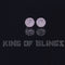 King of Blings- Aretes Para Hombre 925 White Silver 0.54ct Cubic Zirconia Round Women's Earrings