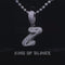 White Cursive 3D Alphabet Shape 925 Sterling Silver Cubic Zirconia Pendant