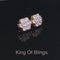 King of Bling's 4.34ct Cubic Zirconia 925 Yellow Silver Women's & Men's Hip Hop Floral Earrings