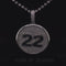 King Of Bling's 3.60ct Cubic Zirconia Silver White "1.50" Round #22 Lucky Charm Pendant for Him
