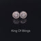King of Blings- Aretes Para Hombre 925 White Silver 1.59ct Cubic Zirconia Round Women's Earrings