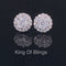 King of Blings- Aretes Para Hombre 925 White Silver 2.53ct Cubic Zirconia Round Women's Earring