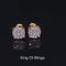 King of Bling's Aretes Para Hombre 925 Yellow Silver 0.84ct Cubic Zirconia Round Women's Earring