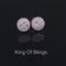 King of Bling's 925 Yellow Silver 1.77ct Cubic Zirconia Women's & Men's Hip Hop Round Earrings