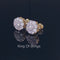 King of Bling's 925 Yellow Silver 2.88ct Cubic Zirconia Women's & Men's Hip Hop Floral Earrings