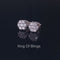 King of Blings- 925 White Silver Sterling 2.06ct Cubic Zirconia Hip Hop Floral Women's Earrings